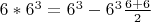 $6*6^3=6^3-6^3\frac{6+6}{2}$