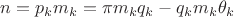 $n=p_km_k=\pi m_kq_k-q_km_k\theta_k$