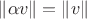 $\lVert\alpha v\rVert=\lVert v\rVert$