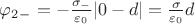 $\varphi_2_- = -\frac{\sigma_-}{\varepsilon_0}|0-d| = \frac{\sigma}{\varepsilon_0}d$