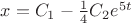 $x =C_1- \frac{1}{4} C_2 e^{5t}$