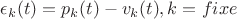 $\epsilon_k(t) = p_k(t)-v_k(t), k = fixe$