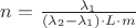 $n = \frac{\lambda_1}{(\lambda_2 - \lambda_1) \cdot L \cdot m}$
