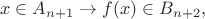 $$x \in A_{n + 1} \rightarrow f(x) \in B_{n + 2},$$