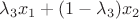 $\lambda _3 x_1  + (1 - \lambda _3 )x_2 $