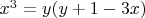 $x^3 = y(y+1-3x)$