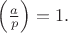 $\left(\frac{a}{p}\right)=1.$