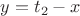 $y=t_2-x$