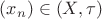 $(x_n) \in (X, \tau)$