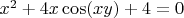$x^2+4x\cos (xy)+4=0$