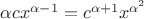 $\alpha cx^{\alpha-1}=c^{\alpha+1}x^{\alpha^2}$ $\alpha cx^{\alpha-1}=c^{\alpha+1}x^{\alpha^2}$