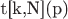 t[k,N](p)