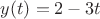 $y(t)=2-3t$