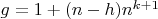 $g=1+(n-h)n^{k+1}$