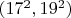 $(17^2, 19^2)$