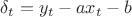 $\delta_t=y_t-ax_t-b$