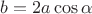 $b=2 a\cos\alpha$