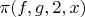 $\pi(f,g,2,x)$