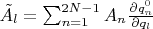 ${\tilde A}_l=\sum_{n=1}^{2N-1}A_n \frac{\partial q_n^0}{\partial q_l}$