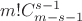 $m!C_{m-s-1}^{s-1}$