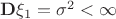 $\mathbf{D}\xi_1 = \sigma^2 < \infty$
