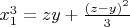 $x_1^3=zy+\frac{(z-y)^2}{3}$