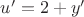 $u'=2+y'$