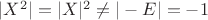 $|X^2|=|X|^2\neq |-E|=-1$