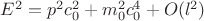 $E^2 = p^2 c_0^2 + m_0^2 c_0^4 + O(l^2)$ $E^2 = p^2 c_0^2 + m_0^2 c_0^4 + O(l^2)$