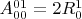 $A^{01}_{00} = 2 R^1_0$