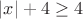 $|x|+4\geq4$ $|x|+4\geq4$