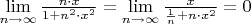 $\lim\limits_{n \to \infty}\frac{n\cdot x}{1+n^2\cdot x^2}=\lim\limits_{n \to \infty}\frac{x}{\frac{1}{n}+n\cdot x^2}=0$