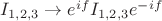 $I_{1,2,3}\to e^{if}I_{1,2,3}e^{-if}$