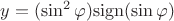 $y=(\sin^2\varphi){\rm sign}(\sin\varphi)$