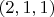 $(2,1,1)$