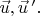 $\vec{u},\vec{u}\,'.$