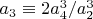 $a_3 \equiv 2 a_4^3/a_2^3$
