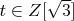 $t\in Z[\sqrt3]$