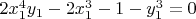 $2x_1^4y_1-2x_1^3-1-y_1^3=0$