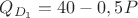 $ Q_{D_1} = 40 - 0,5P_{}$