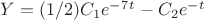 $Y=(1/2)C_1e^-^7^t - C_2e^-^t$