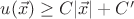 $u(\vec x) \geq C |\vec x| + C'$