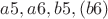 $a5, a6, b5, (b6)$