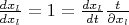 $\frac{dx_l}{dx_l}=1=\frac{dx_l}{dt}\frac{\patial t}{\partial x_l}$