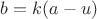 $b = k(a - u)$