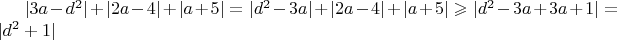 $|3a-d^2|+|2a-4|+|a+5|=|d^2-3a|+|2a-4|+|a+5|\geqslant|d^2-3a+3a+1|=|d^2+1|$