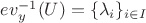 $ev_y^{-1}(U) = \{ \lambda_i \}_{i \in I}$