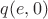$q(e,0)$