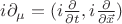 $i\partial_\mu=(i\frac{\partial}{\partial t}, i\frac{\partial}{\partial\vec x})$