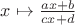 $x \mapsto \frac{ax + b}{cx + d}$